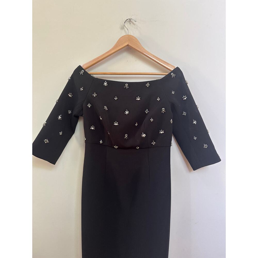 Sachin & Babi NWT Fatima Off-The-Shoulder Midi Dress Size 2 Embellished Classic - Picture 2 of 9